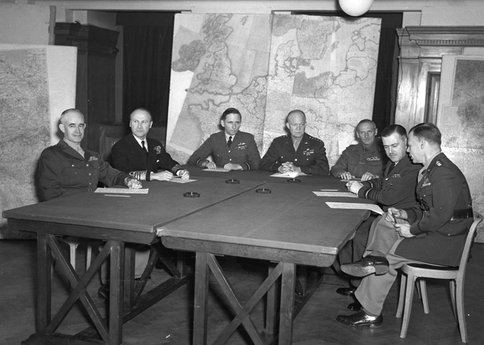 General Dwight D. Eisenhower and his commanders plan D-Day. 